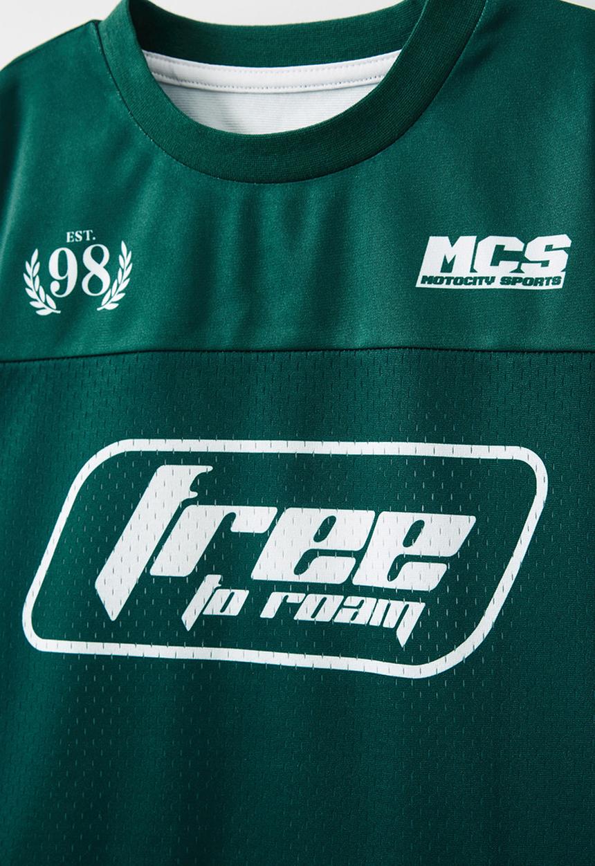 Cotton On - Long sleeve mesh sport tee - pine tree green/swag green/free to roam