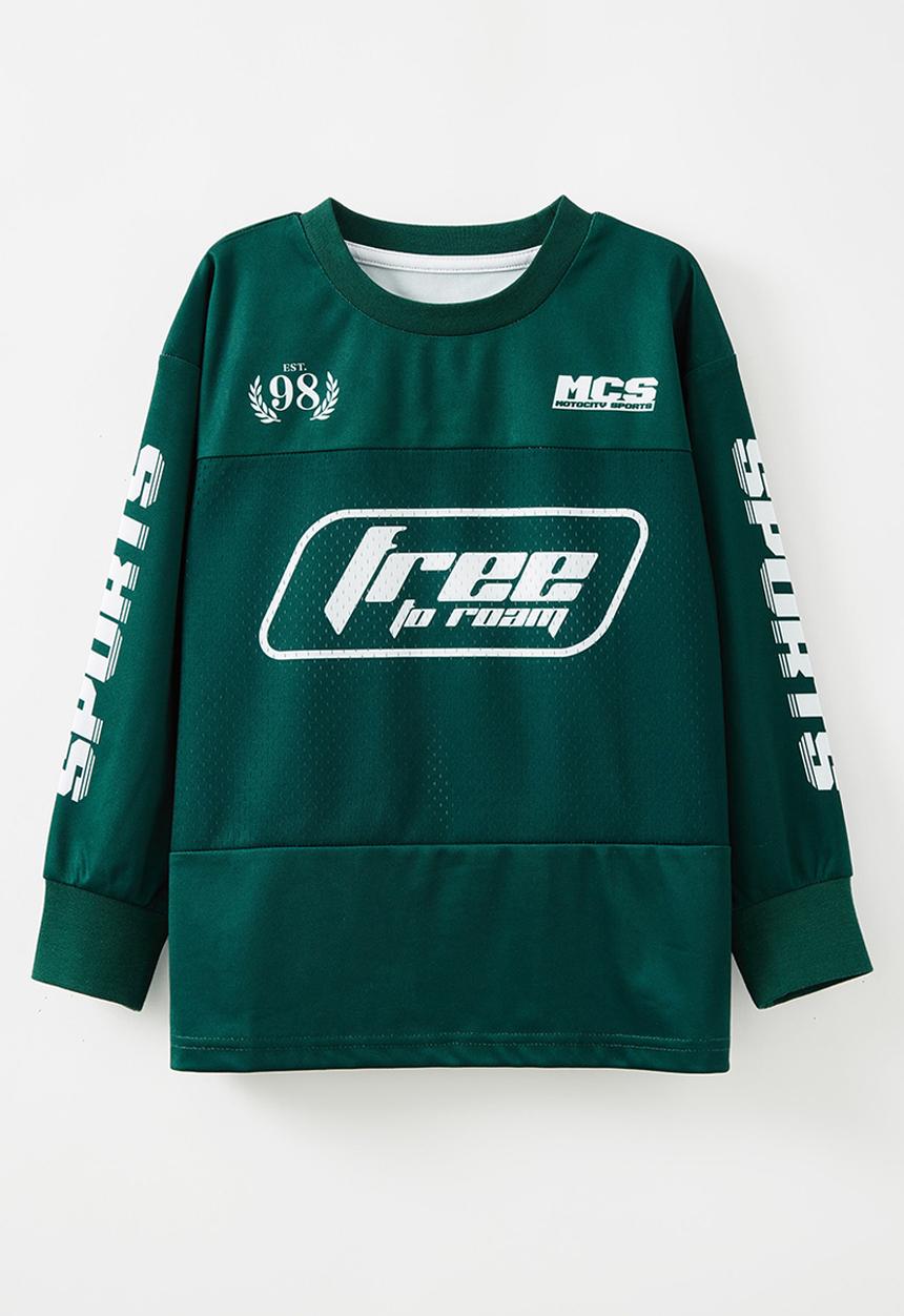 Cotton On - Long sleeve mesh sport tee - pine tree green/swag green/free to roam
