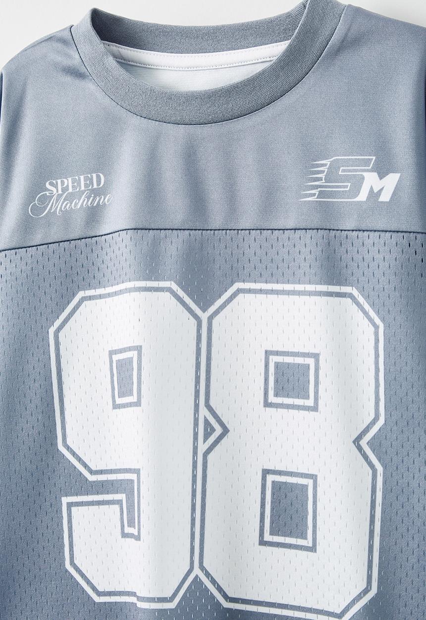 Cotton On - Long sleeve mesh sport tee - steel/98