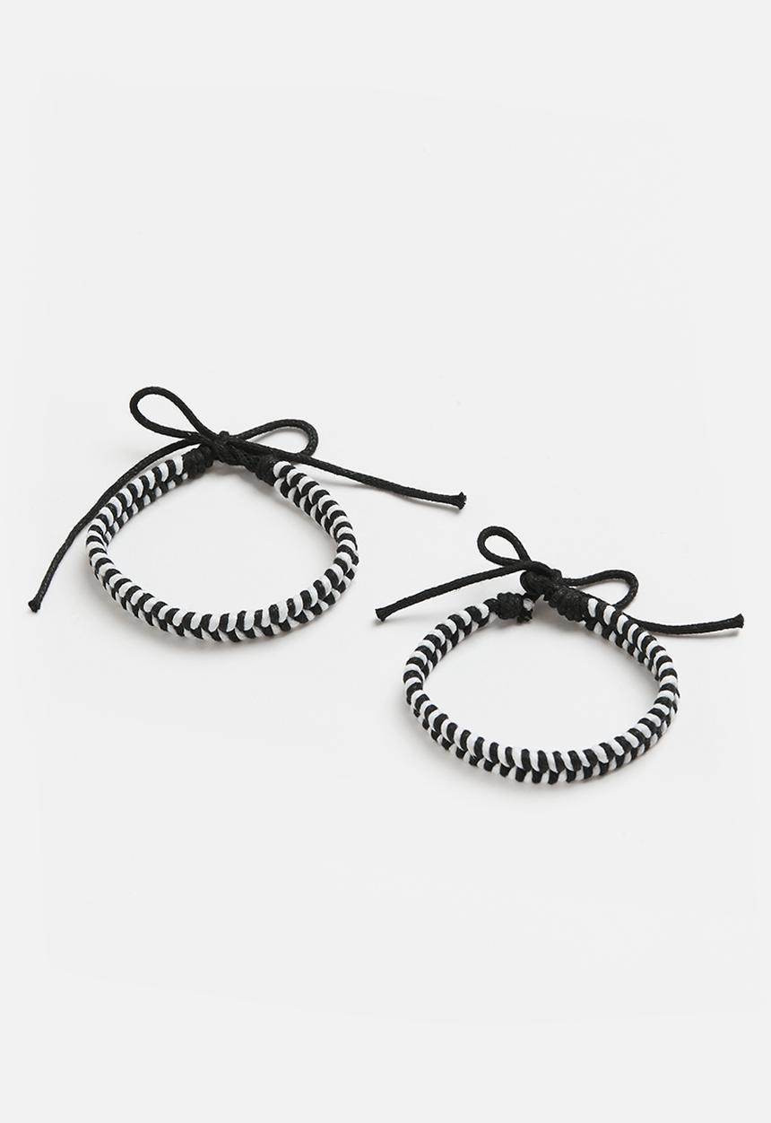 Pop Candy - Woven wrist band-black & white