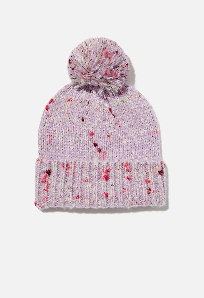 Cotton On - Kids winter knit beanie - lilac drop/pink fleck