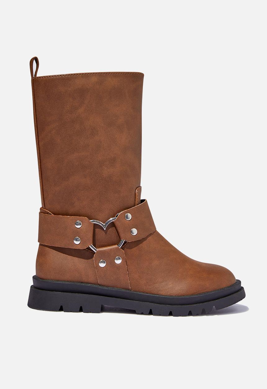 Cotton On - Betty biker boot - tan