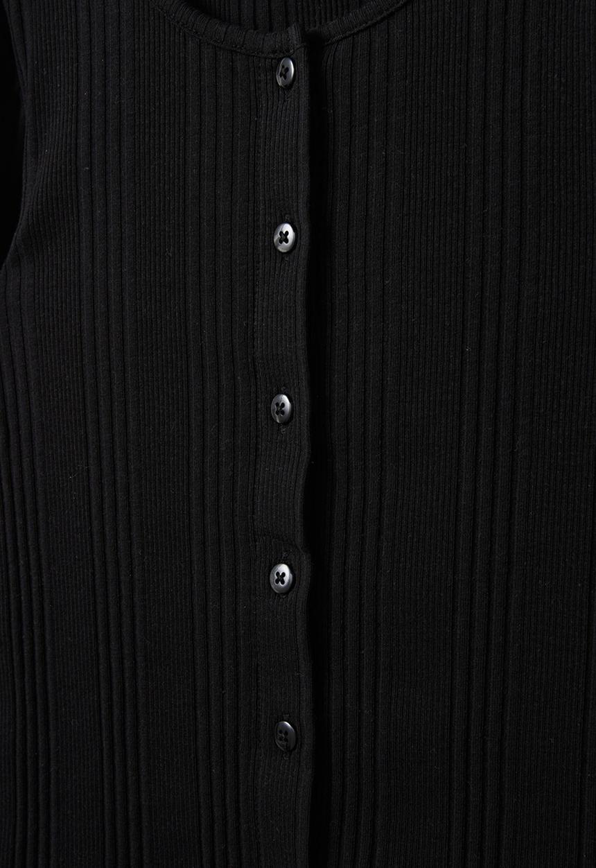 Cotton On - Ryder button long sleeve - black