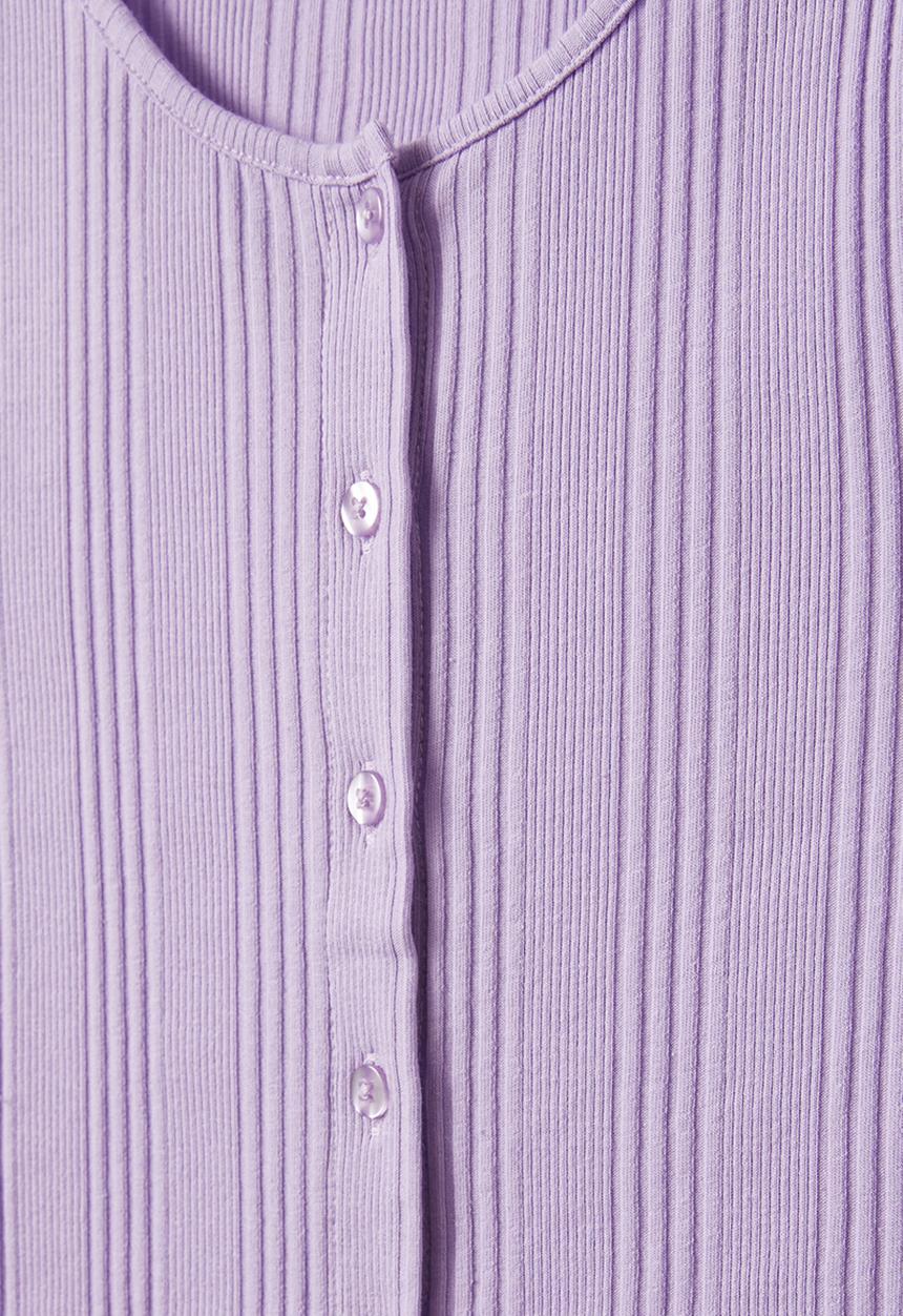 Cotton On - Ryder button long sleeve - lilac drop