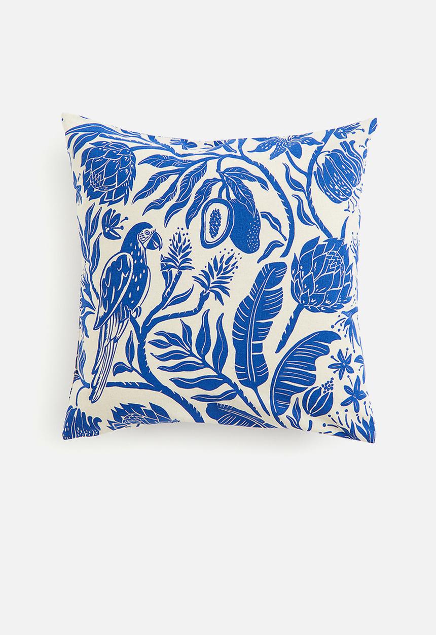 H&M - Patterned cushion cover - cobalt blue patterned