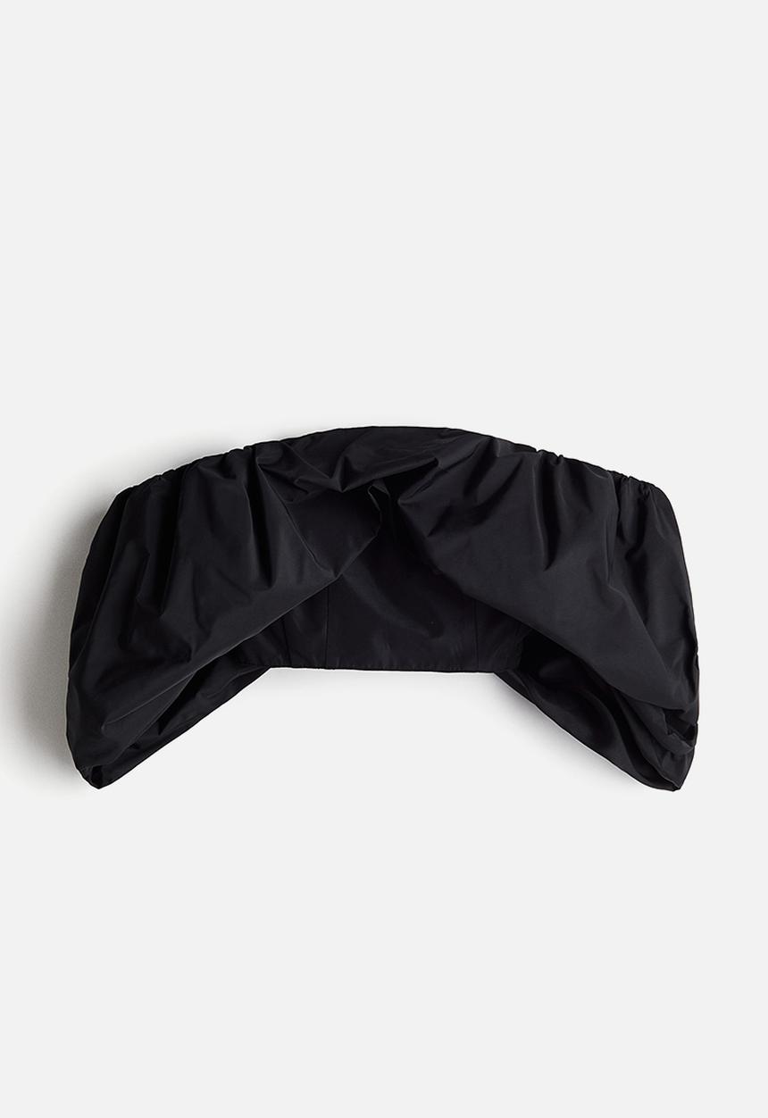 H&M - H&M Studio: Bubble-hem off-the-shoulder top - black