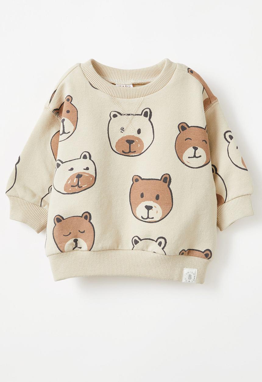 Cotton On - Alma drop shoulder sweater - rainy day/beary cute