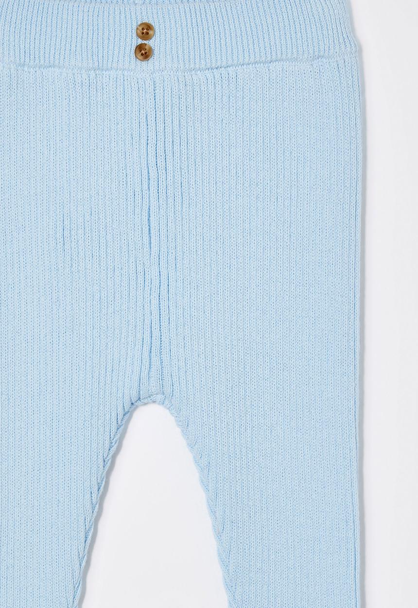 Cotton On - Organic rib knit skinny legging - white water blue