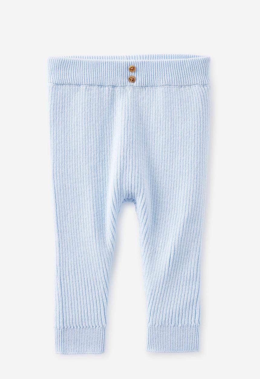 Cotton On - Organic rib knit skinny legging - white water blue