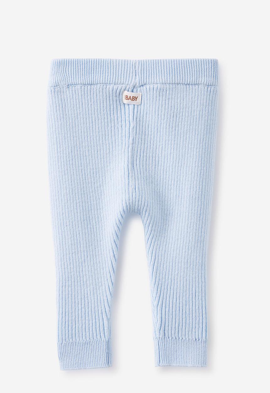 Cotton On - Organic rib knit skinny legging - white water blue