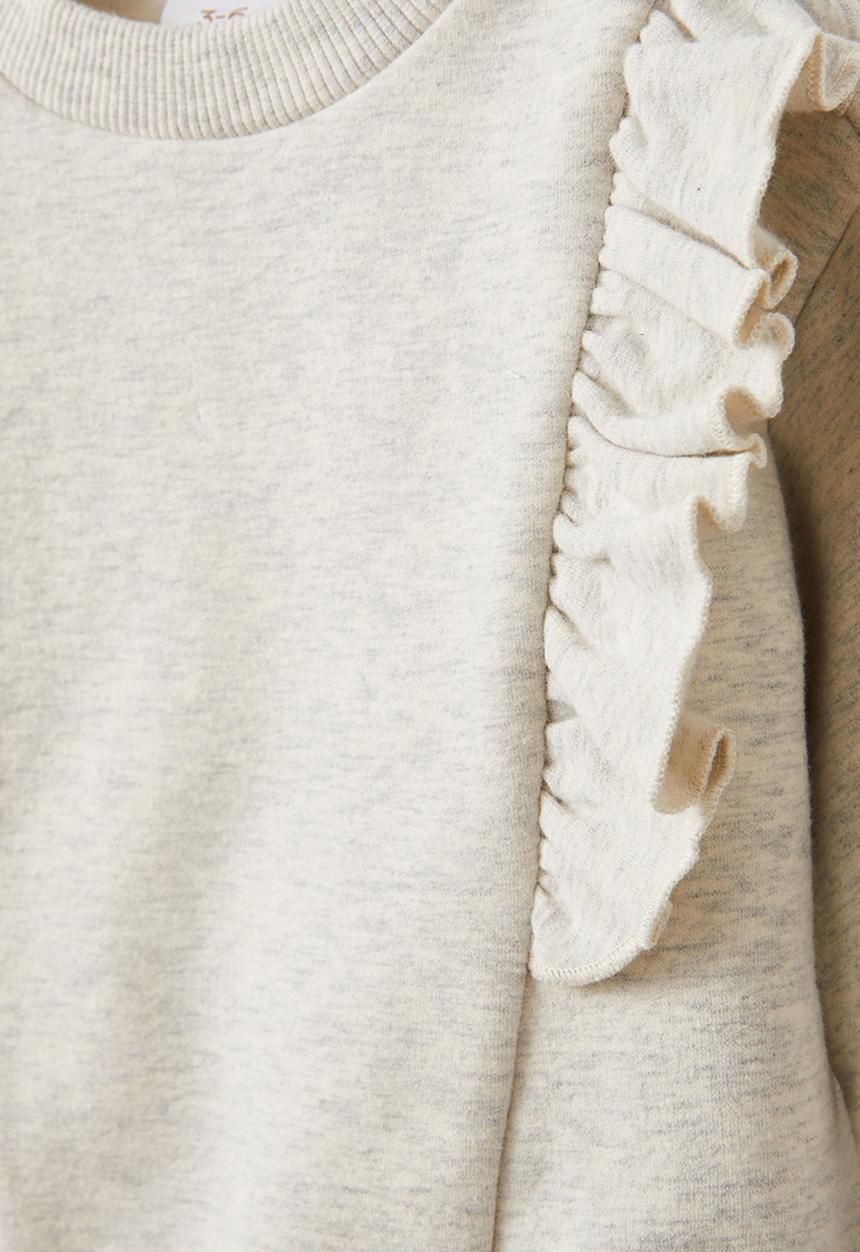 Cotton On - Annabelle drop shoulder ruffle sweater - oatmeal marle