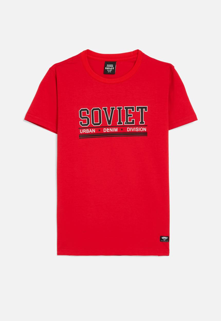 SOVIET - Boys crew neck fashion tee - red