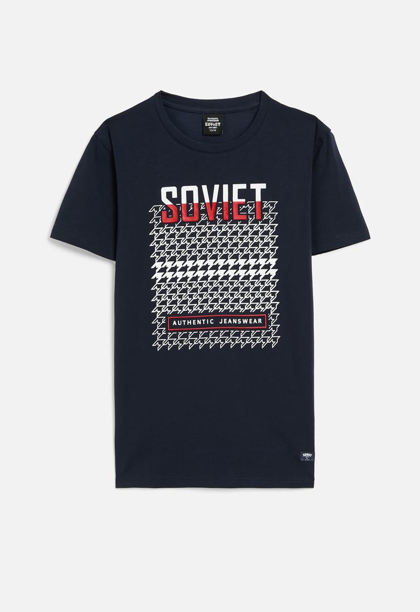 SOVIET - Boys crew neck fashion tee - navy2