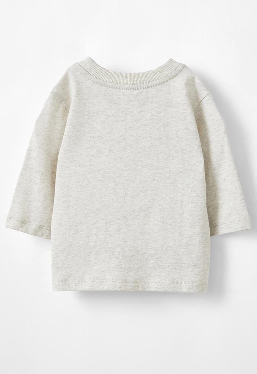 Cotton On - Jamie long sleeve tee - oatmeal marle/beary cute