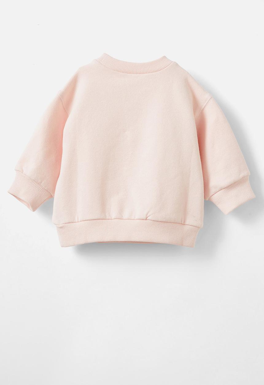 Cotton On - Alma drop shoulder sweater - pink pearl/teddy bow bear