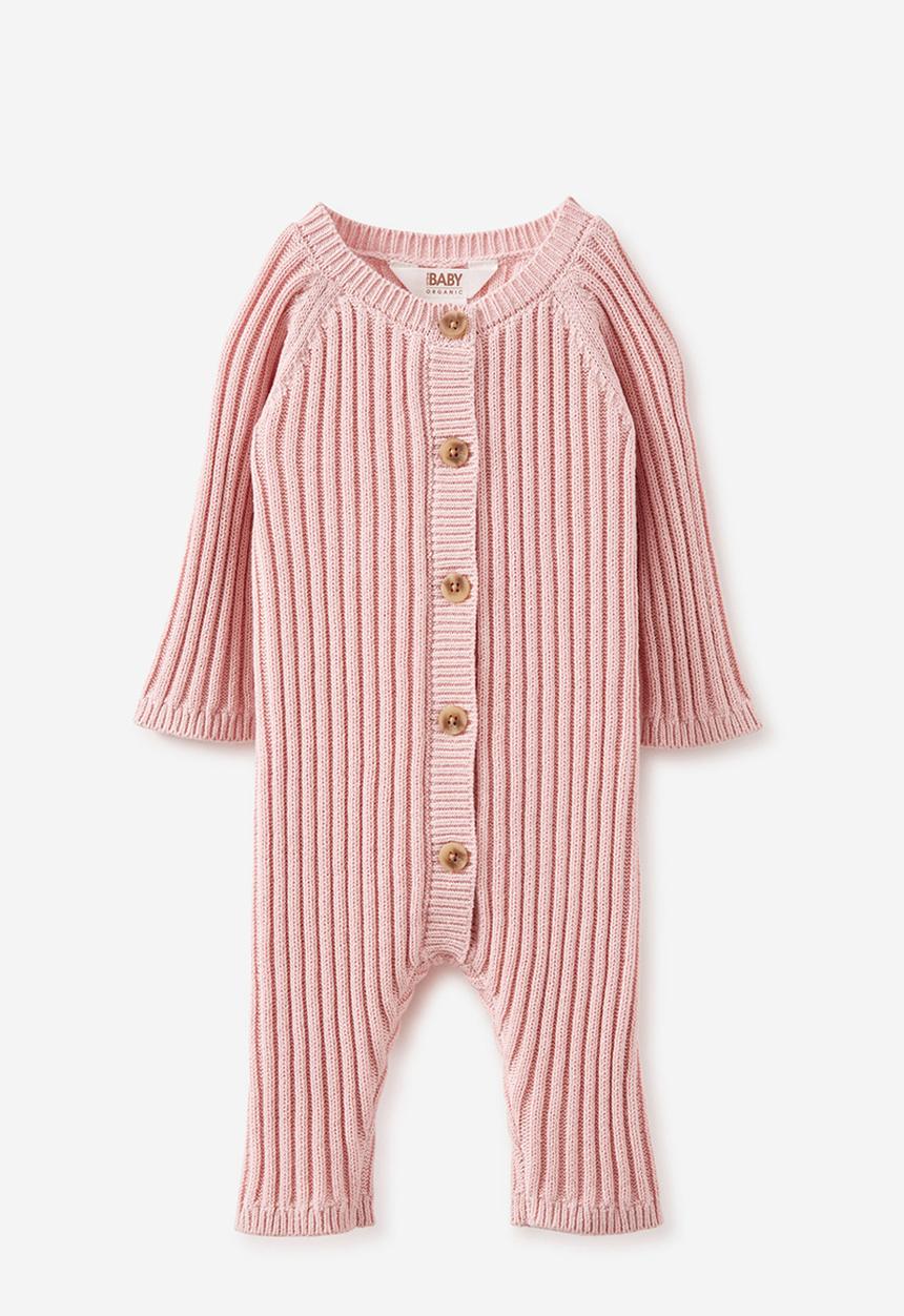 Cotton On - Organic knit long sleeve romper - zephyr