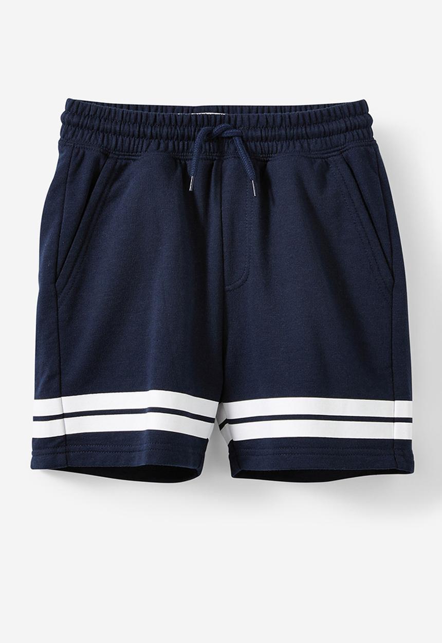 Cotton On - Henry slouch short - squid ink w/white stripe