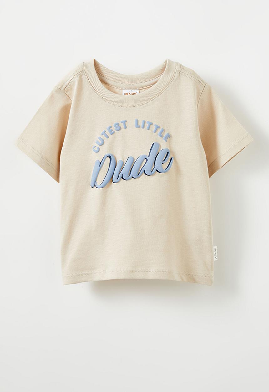 Cotton On - Jamie short sleeve tee - rainy day/cutest little dude