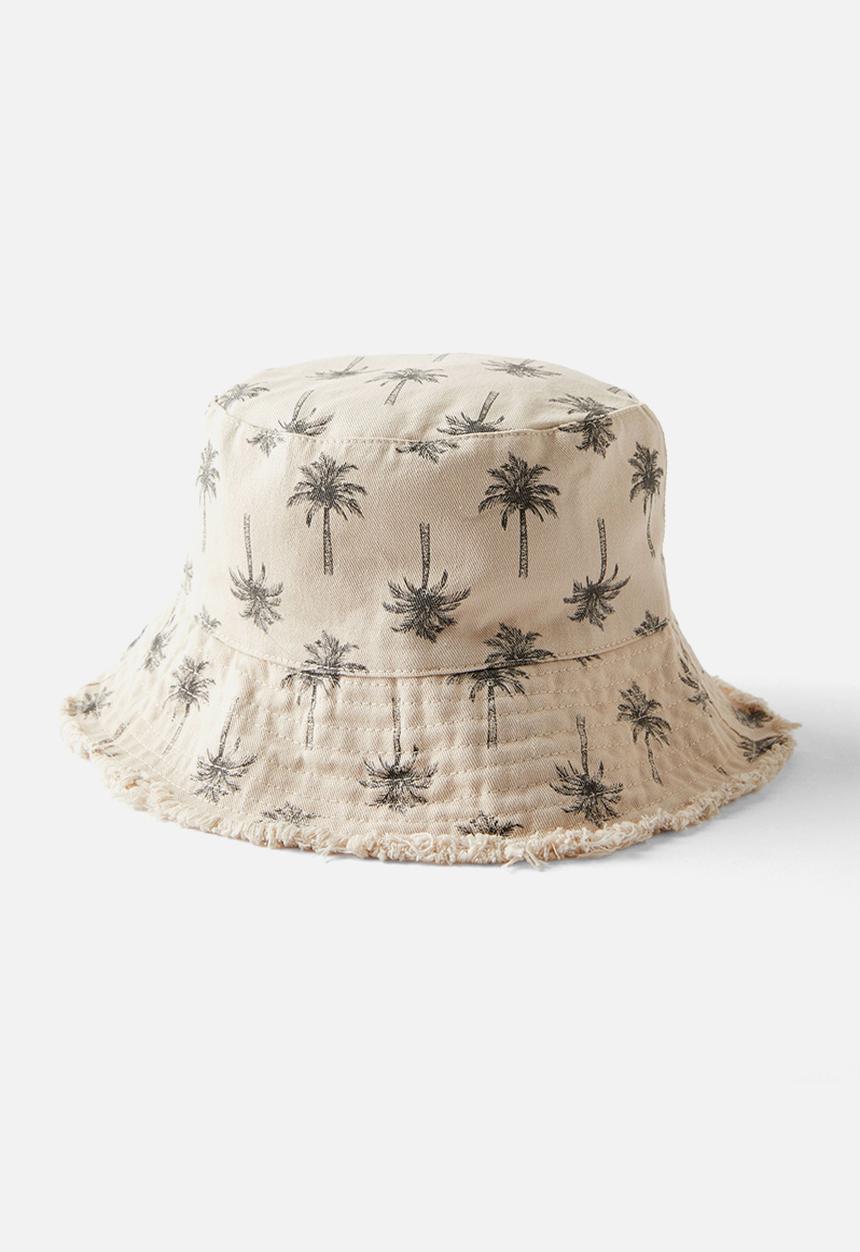 Cotton On - Kids reversible bucket hat - rabbit grey palm/rainy day