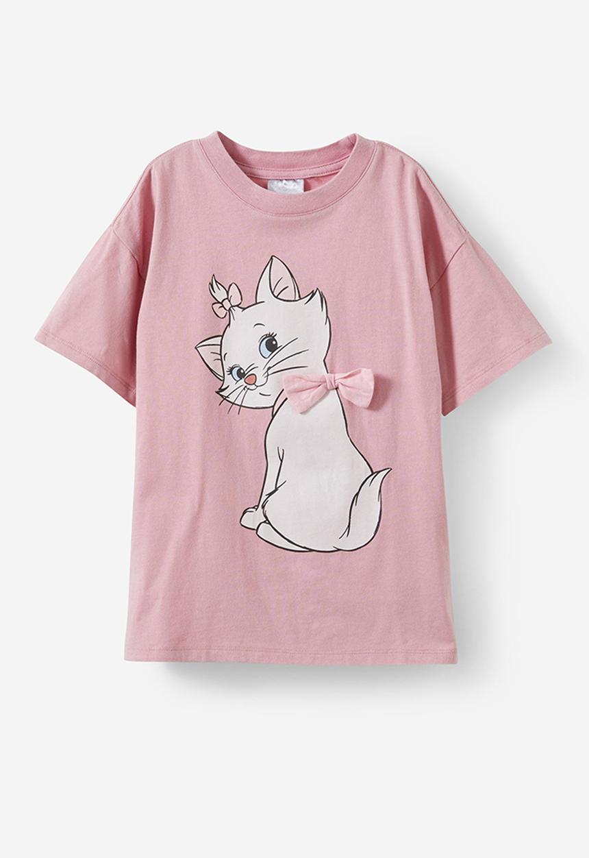 Cotton On - License drop shoulder short sleeve tee - lcn dis aristocats marie/zephyr