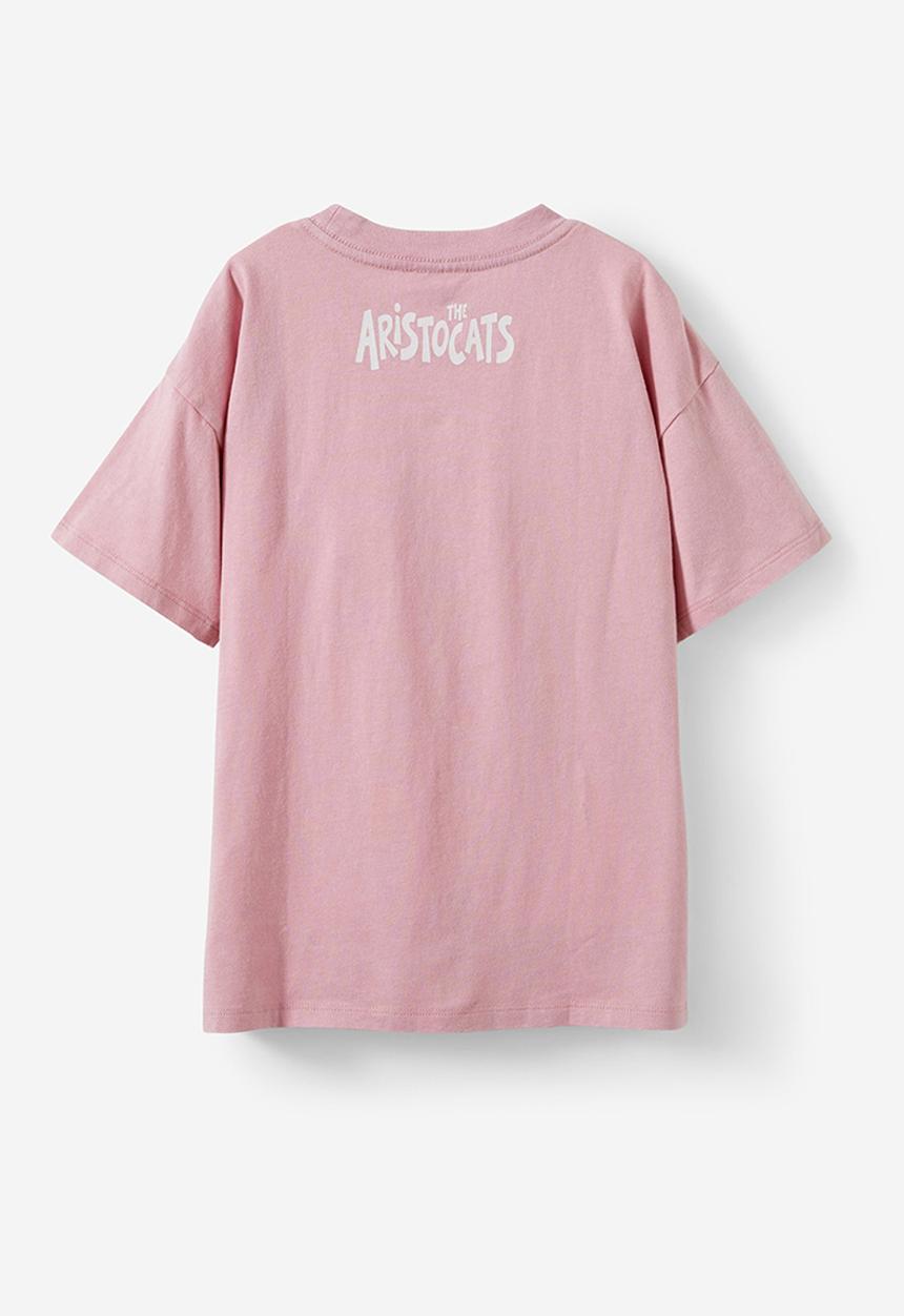 Cotton On - License drop shoulder short sleeve tee - lcn dis aristocats marie/zephyr