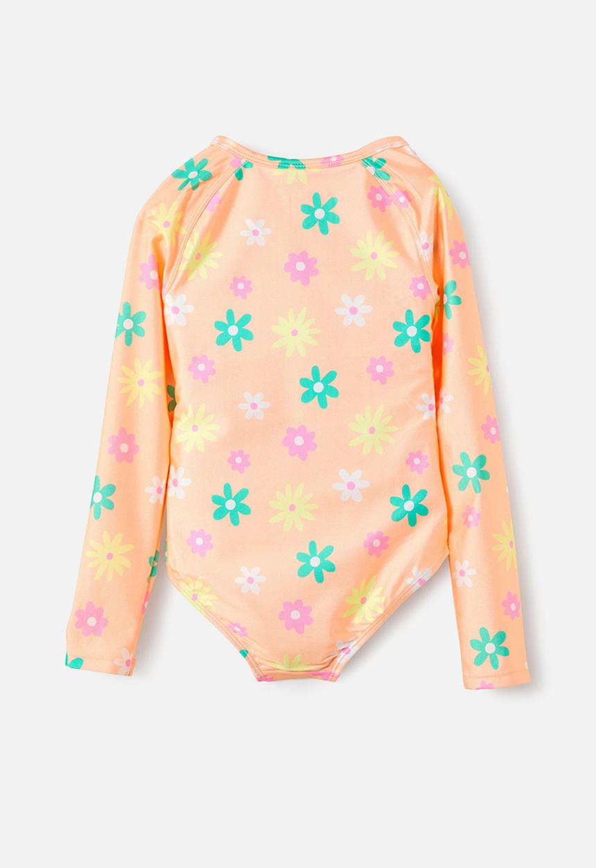 Cotton On - Lydia low one piece - tropical orange/daisy