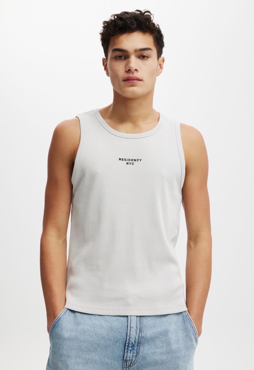 Graphic Rib Tank - Smoke/Residency NYC