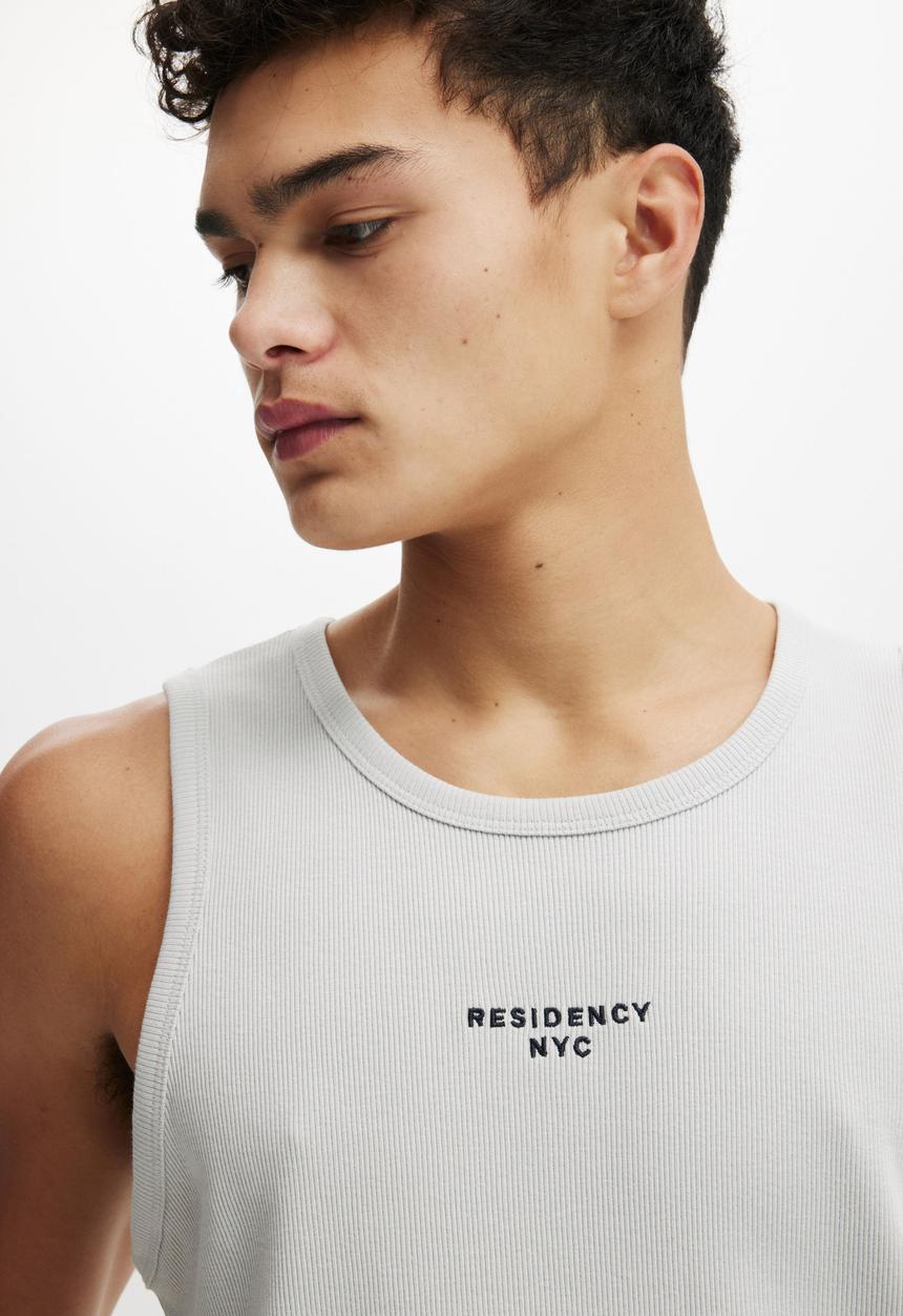 Graphic Rib Tank - Smoke/Residency NYC