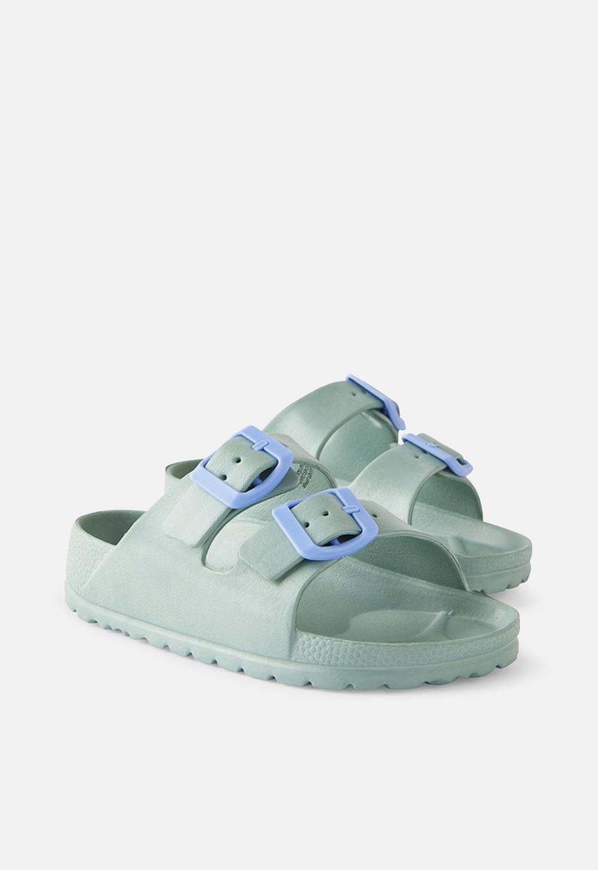 Cotton On - Twin strap slide - deep sage & dusk blue