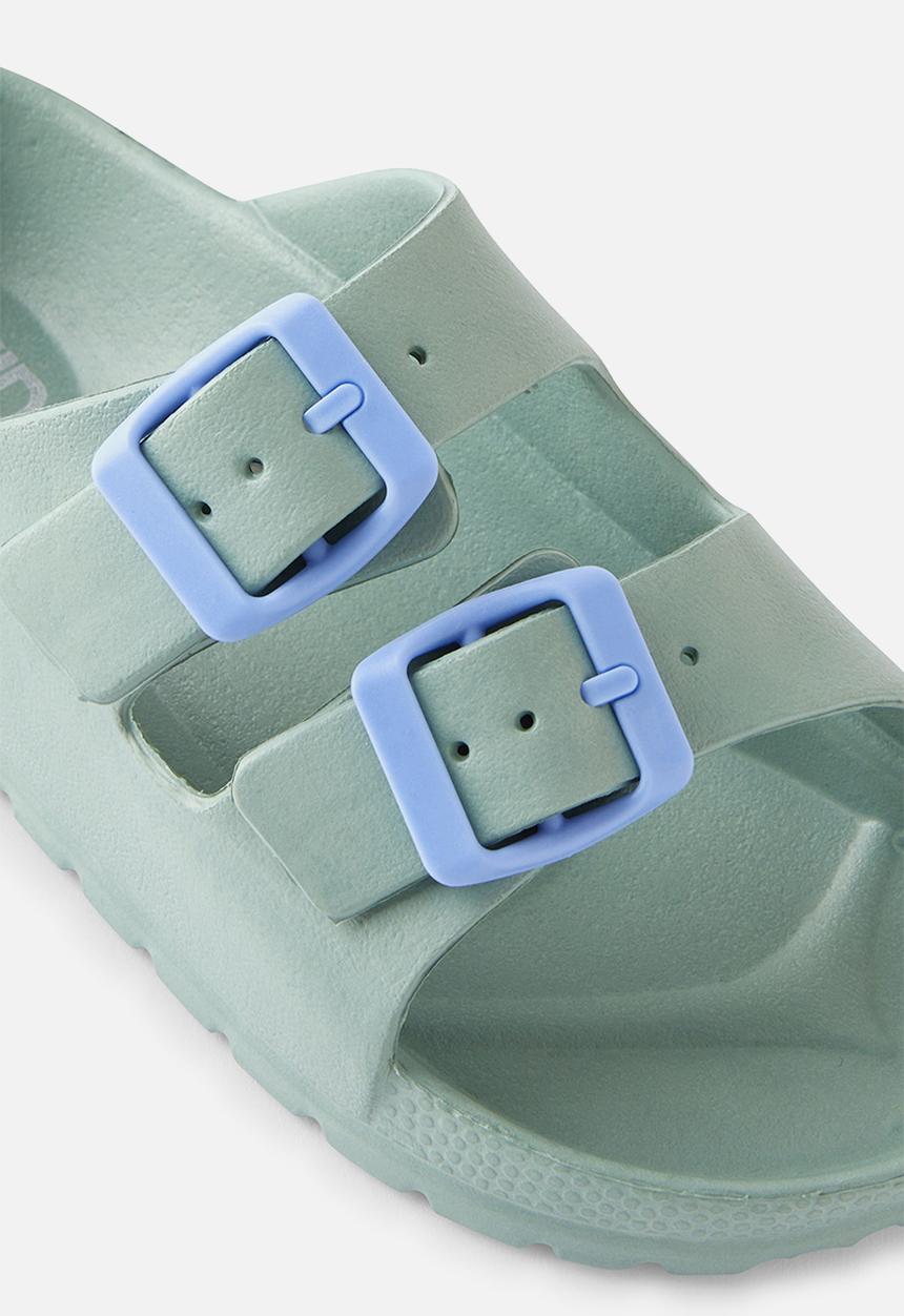 Cotton On - Twin strap slide - deep sage & dusk blue