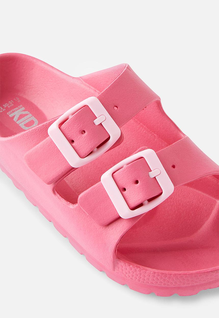 Cotton On - Twin strap slide - strawberry pop & blush pink