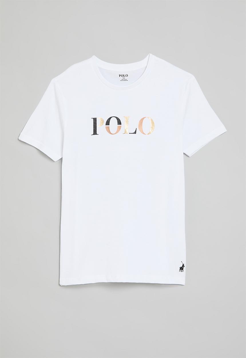 POLO - Girls paige ss foiled tee - white