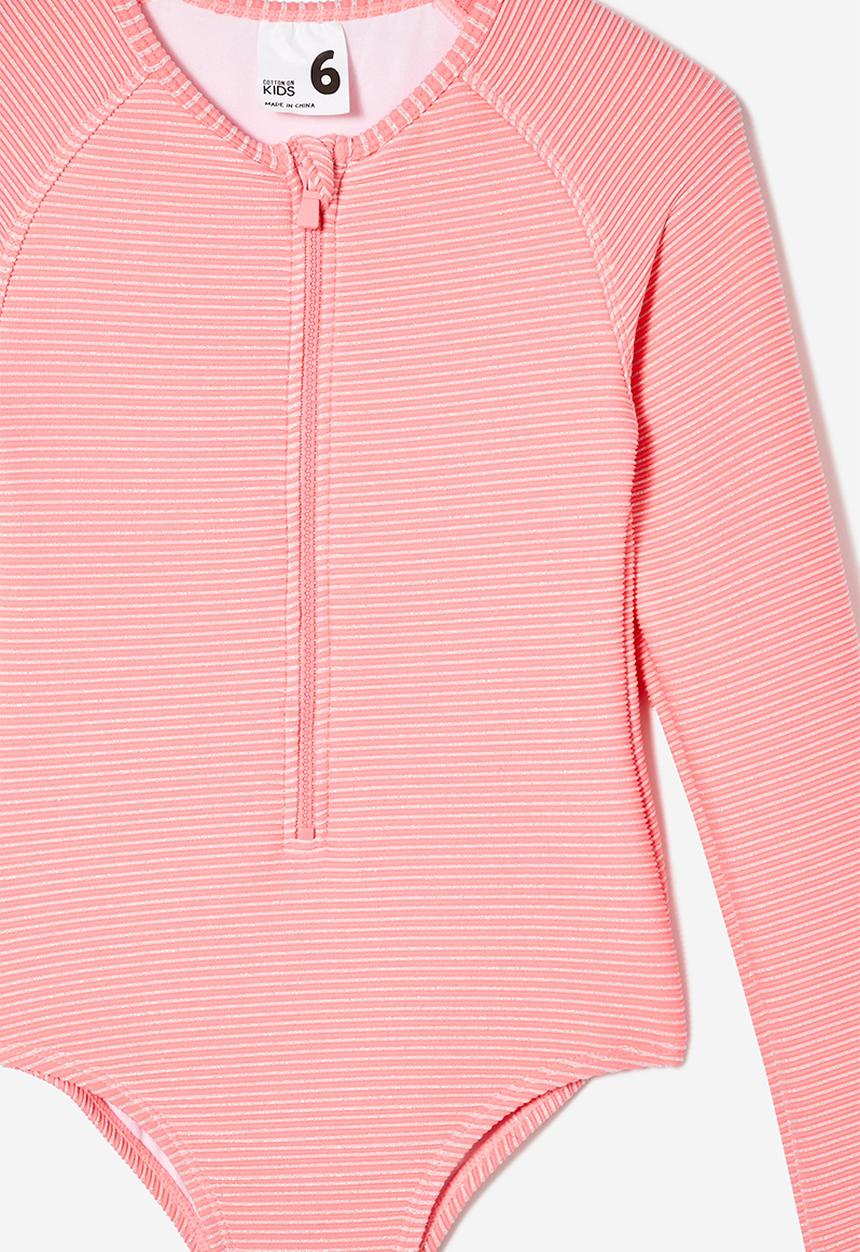 Cotton On - Lydia low one piece - coral fizz/sparkle