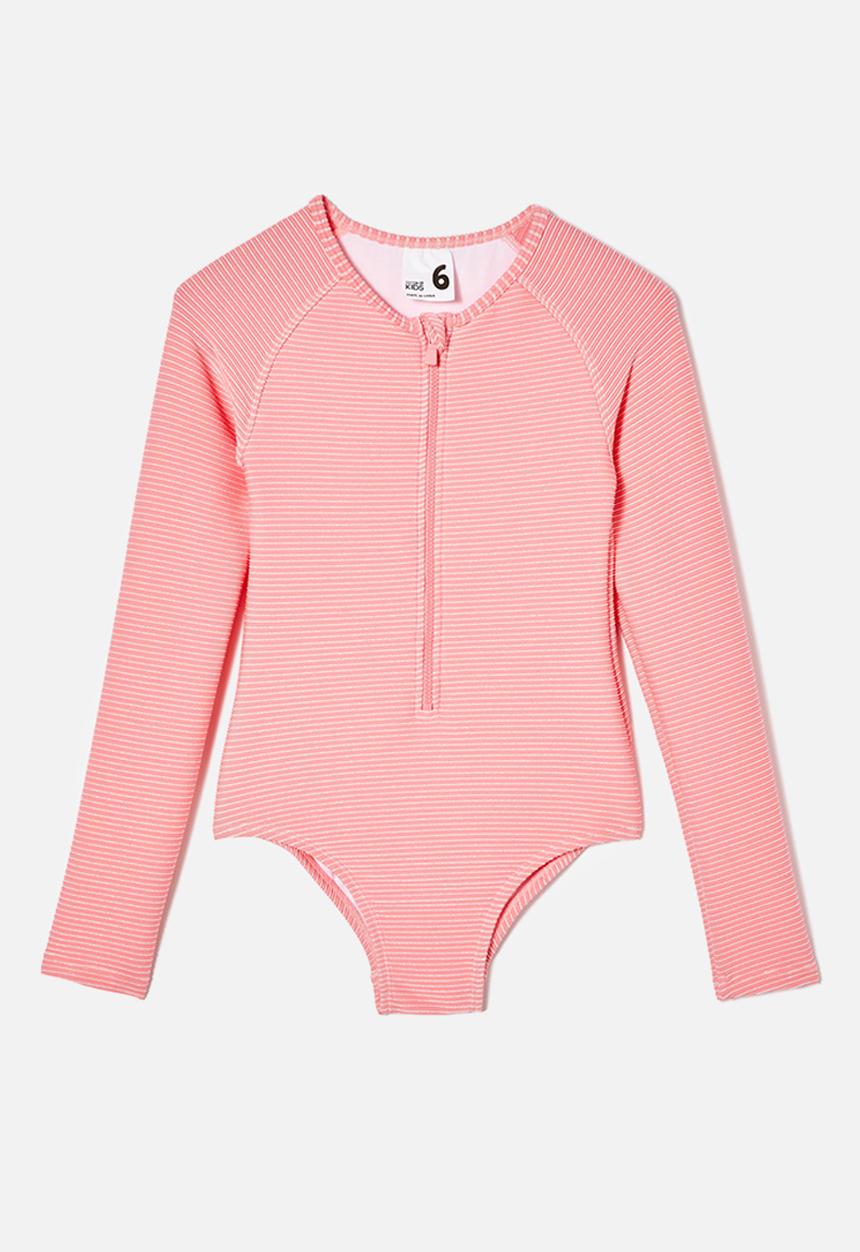 Cotton On - Lydia low one piece - coral fizz/sparkle