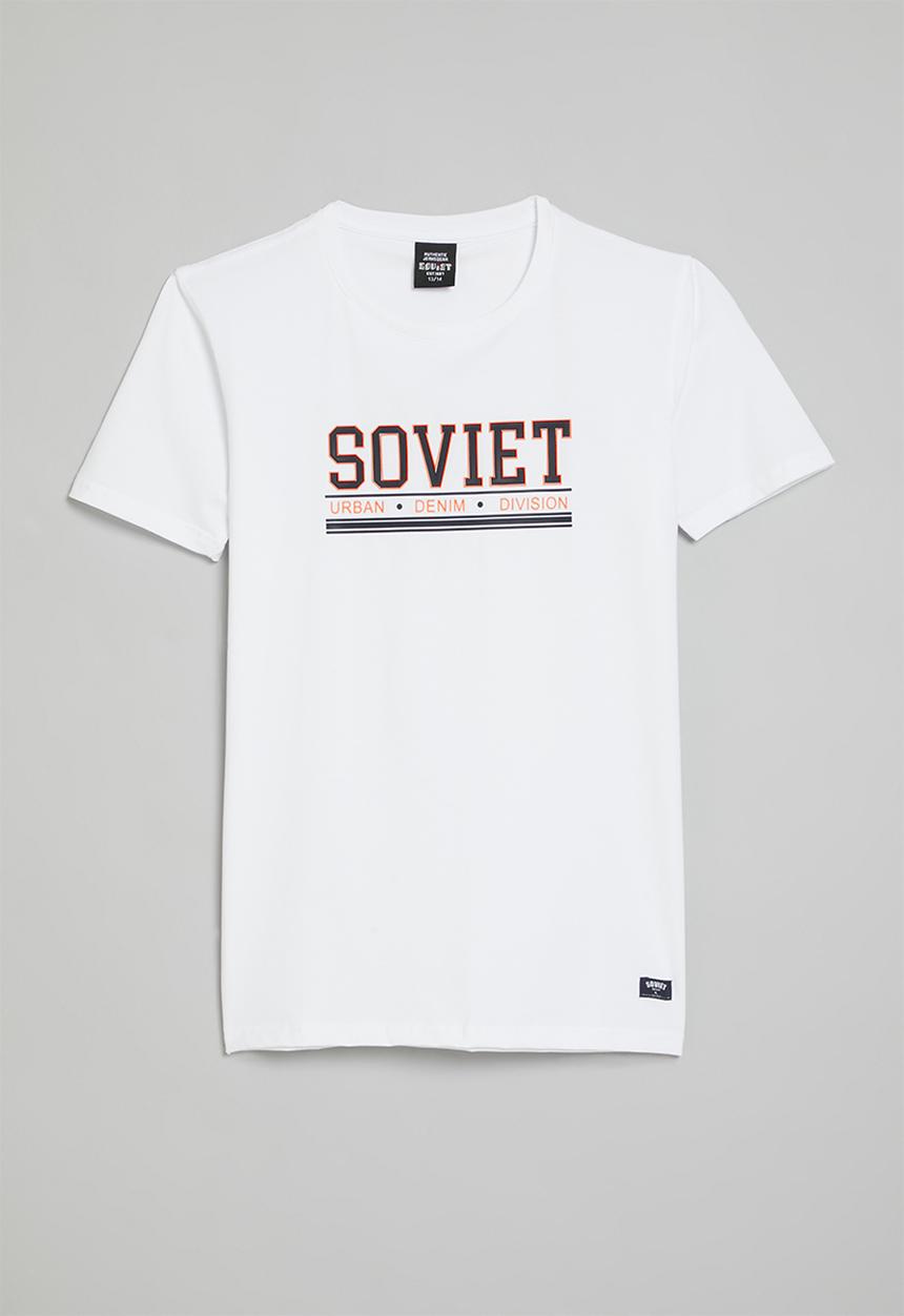 SOVIET - Boys crew neck fashion tee - white