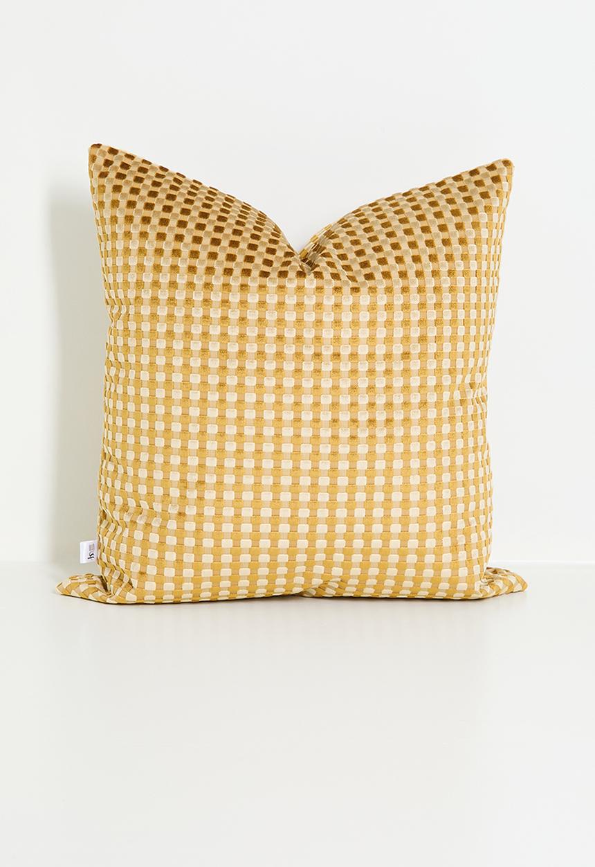 Sixth Floor - Block velvet cushion - Taupe