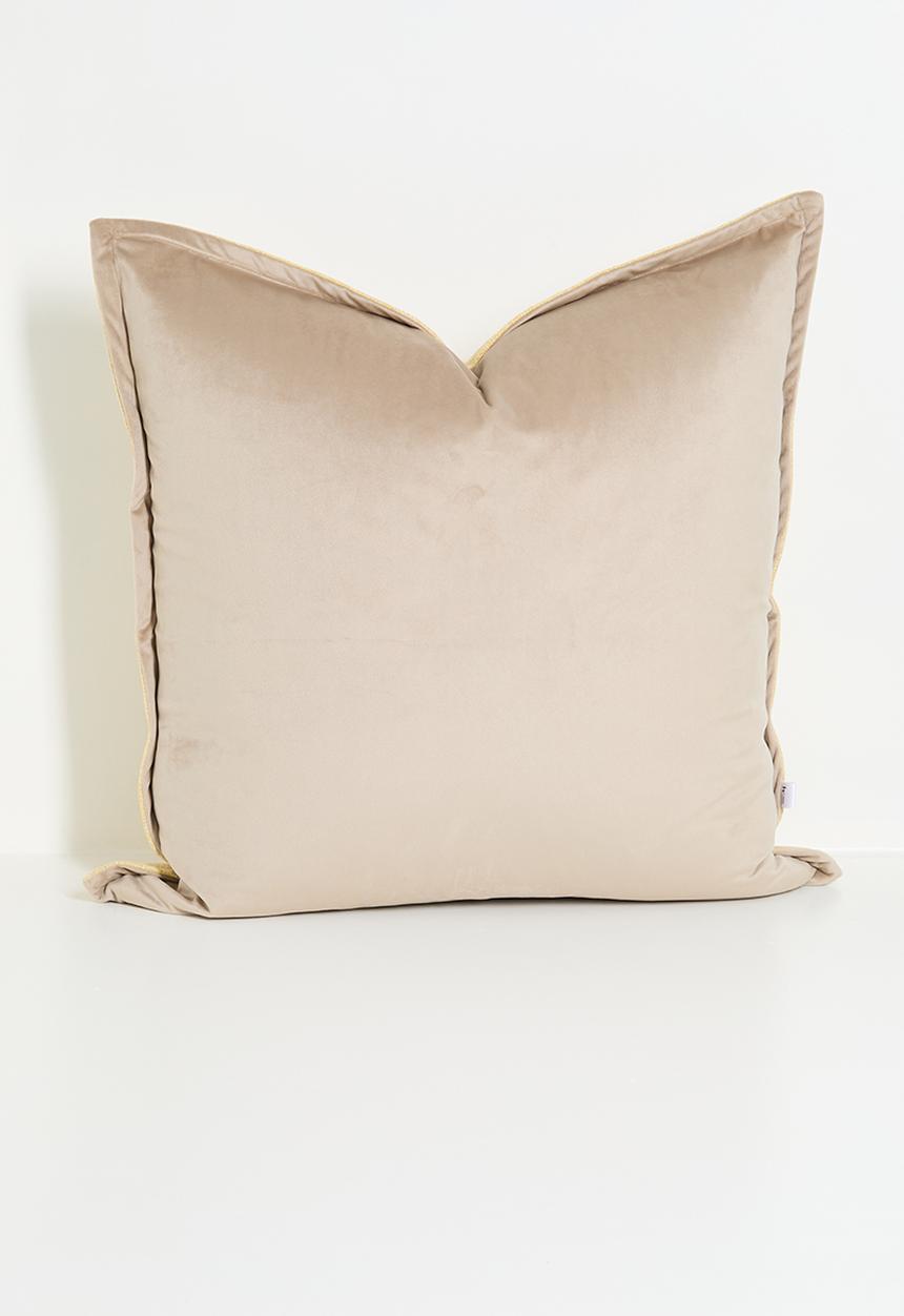 Sixth Floor - Fan linen & velvet cushion cover - Natural