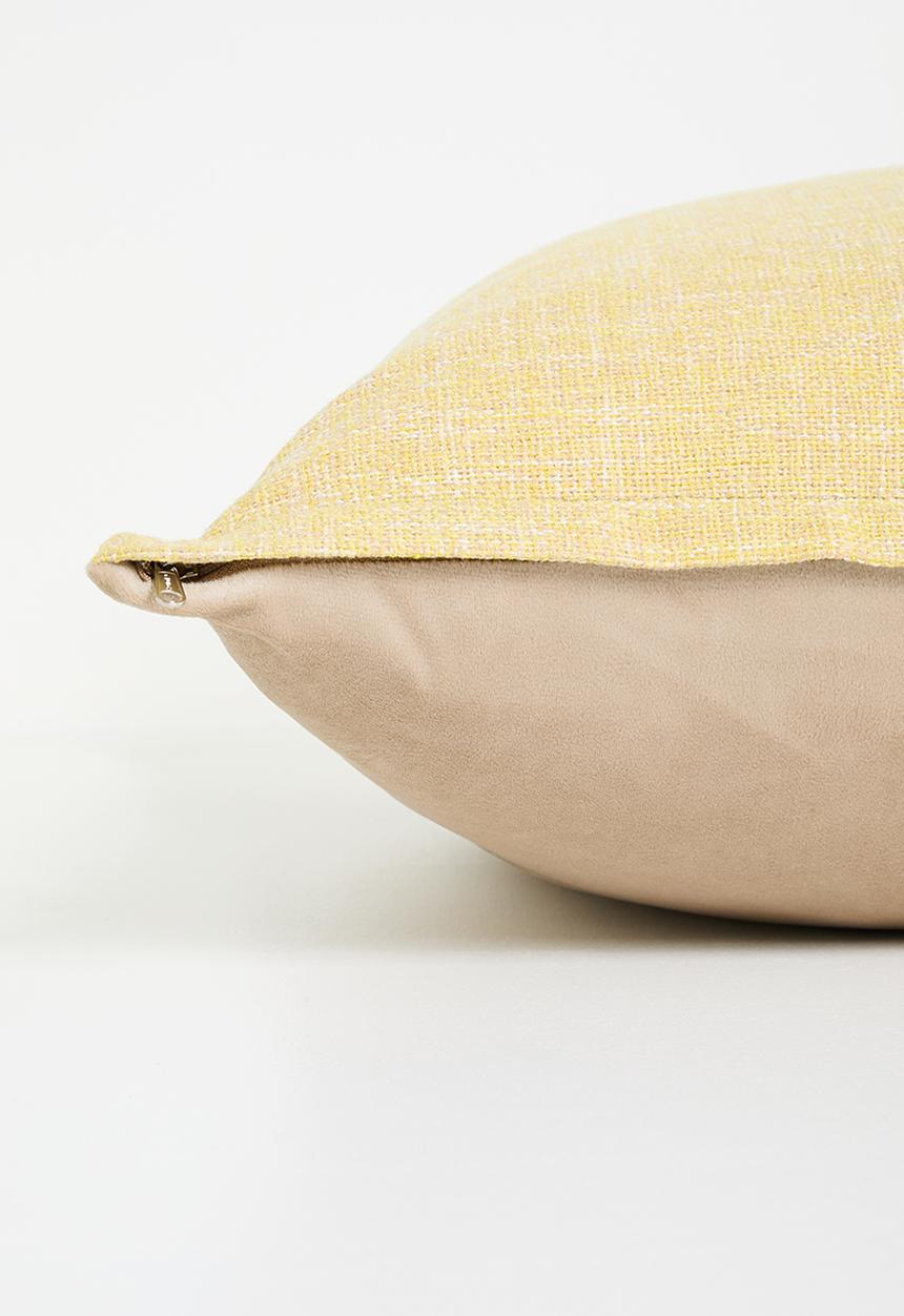 Sixth Floor - Fan linen & velvet cushion cover - Natural
