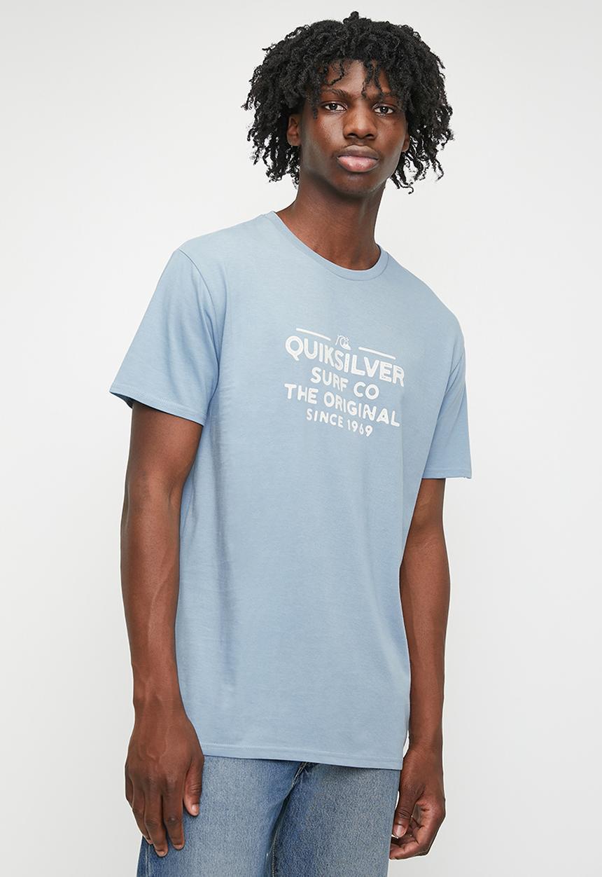 Quiksilver - Feeding Line Short Sleeve Tee  -  Faded Denim