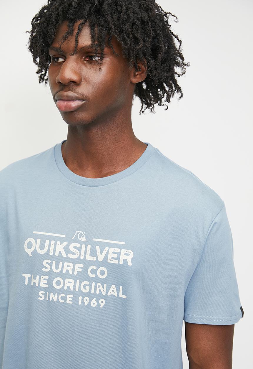 Quiksilver - Feeding Line Short Sleeve Tee  -  Faded Denim