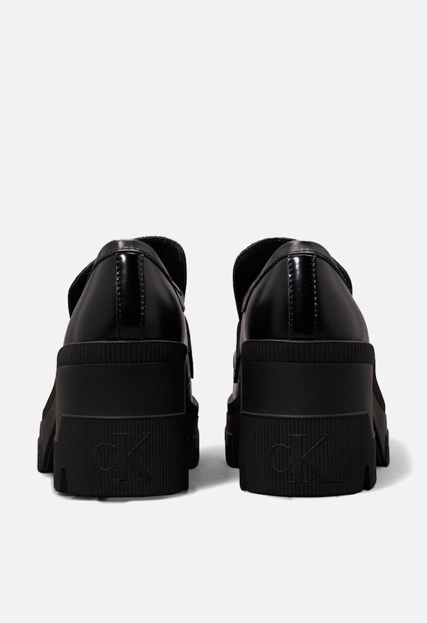 Calvin Klein - Platform leather loafer heel - triple black