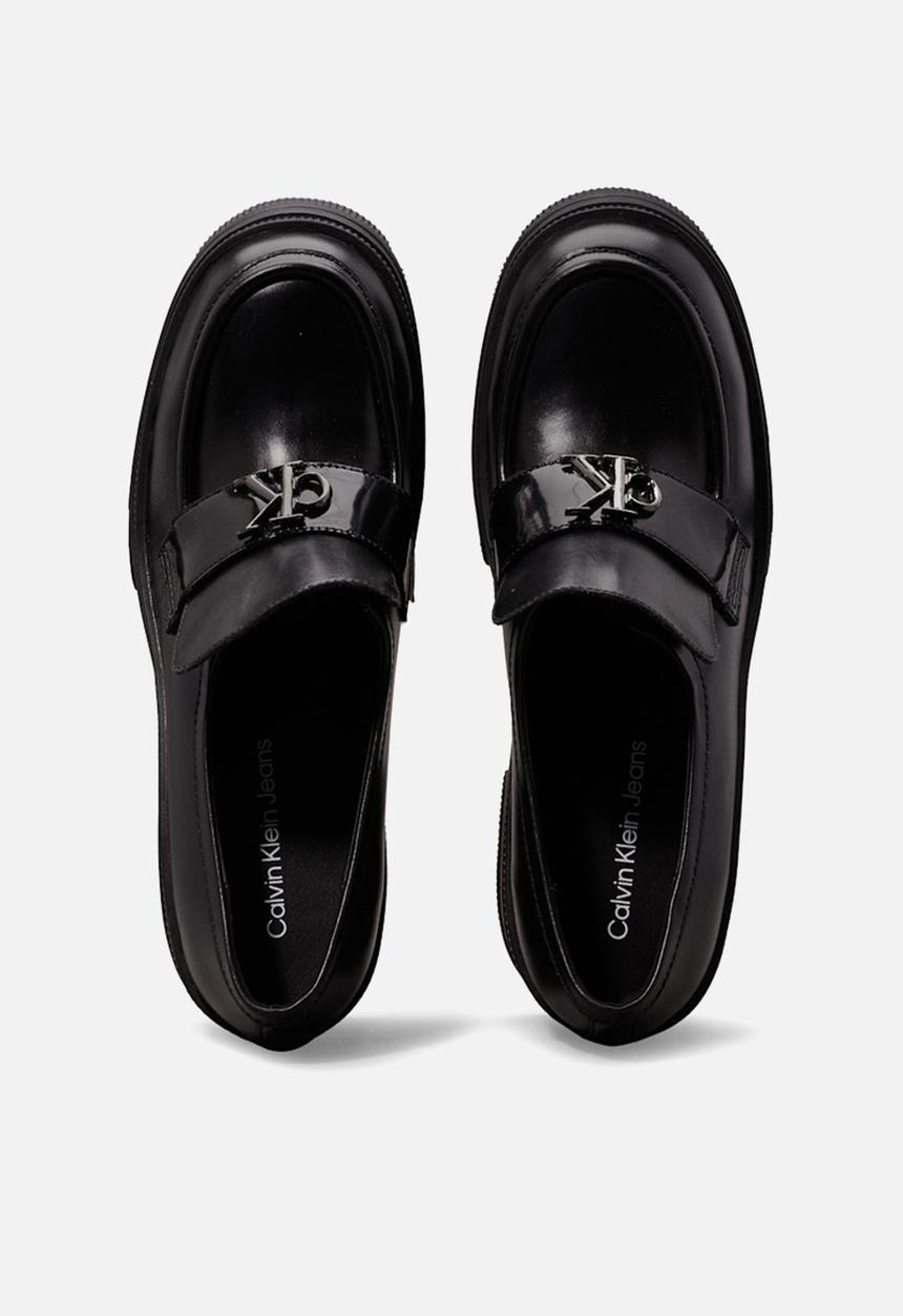 Calvin Klein - Platform leather loafer heel - triple black