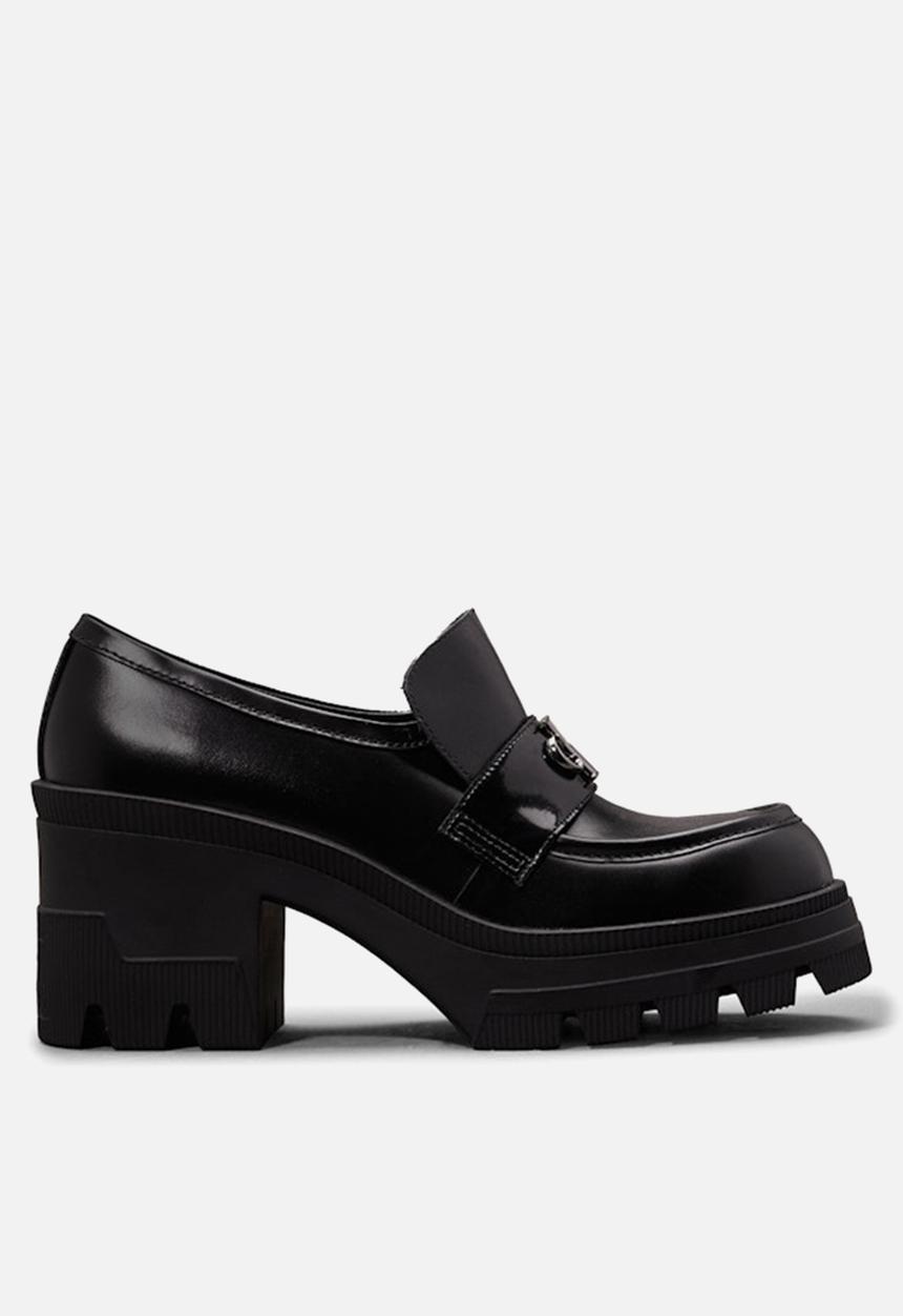Calvin Klein - Platform leather loafer heel - triple black