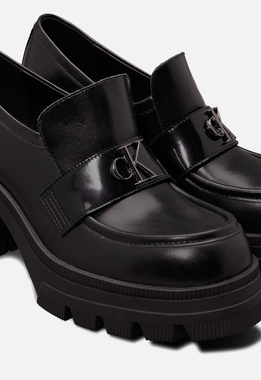 Calvin Klein - Platform leather loafer heel - triple black
