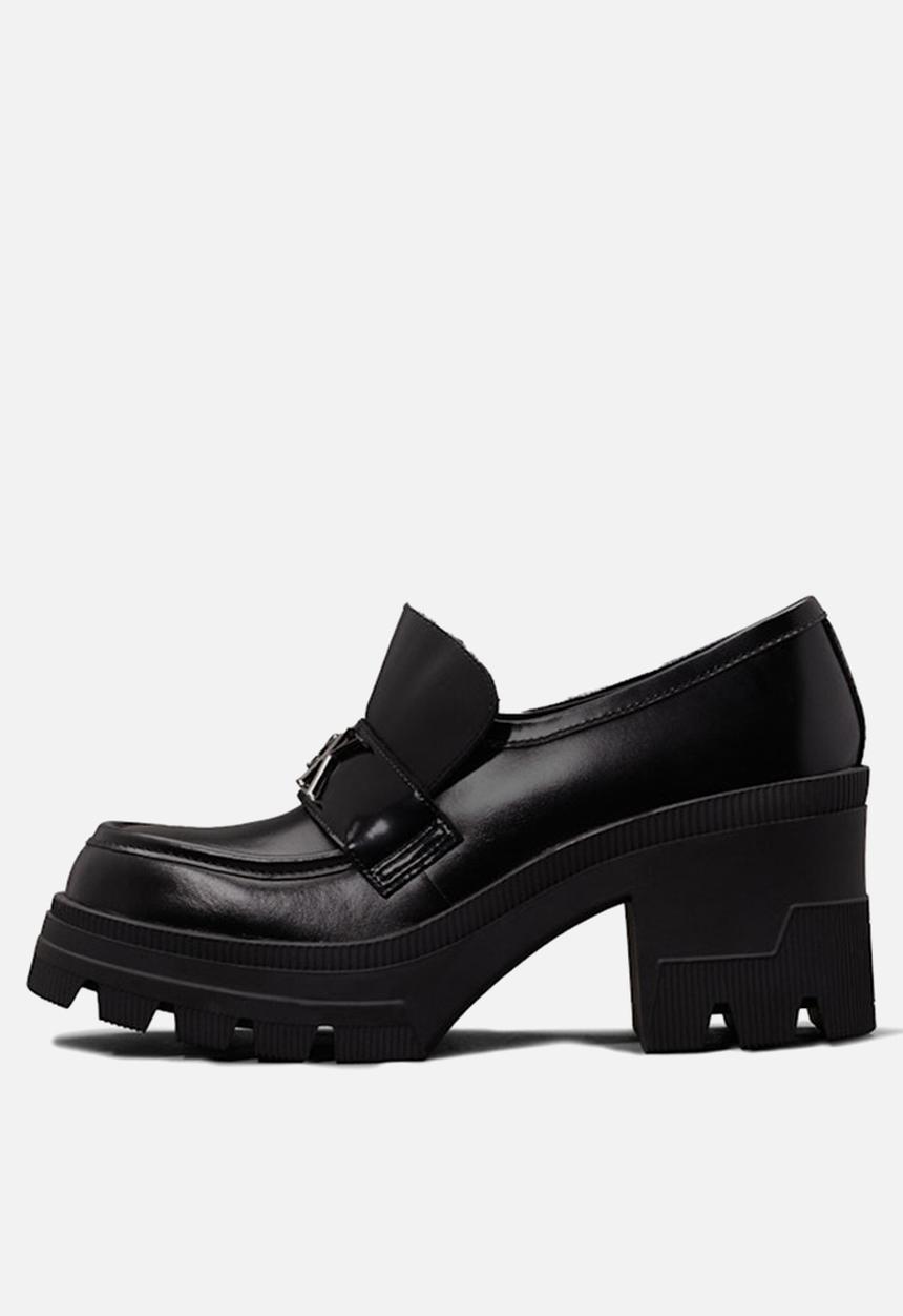 Calvin Klein - Platform leather loafer heel - triple black