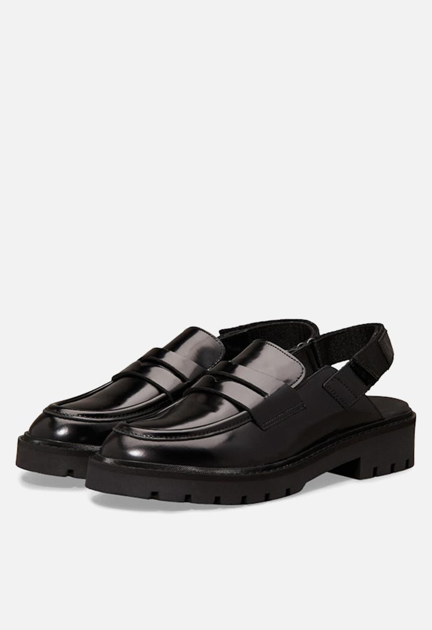 Calvin Klein - Combat leather sling mule - triple black