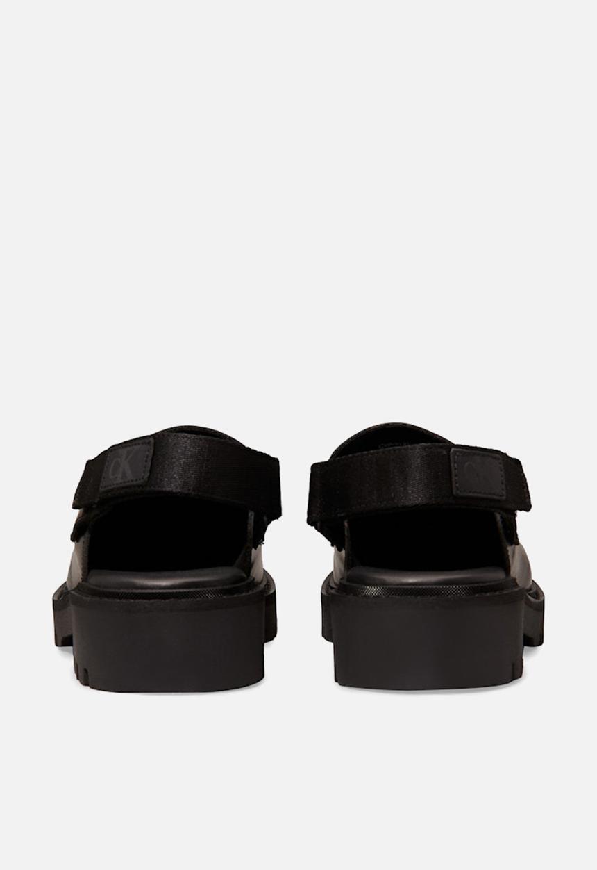 Calvin Klein - Combat leather sling mule - triple black