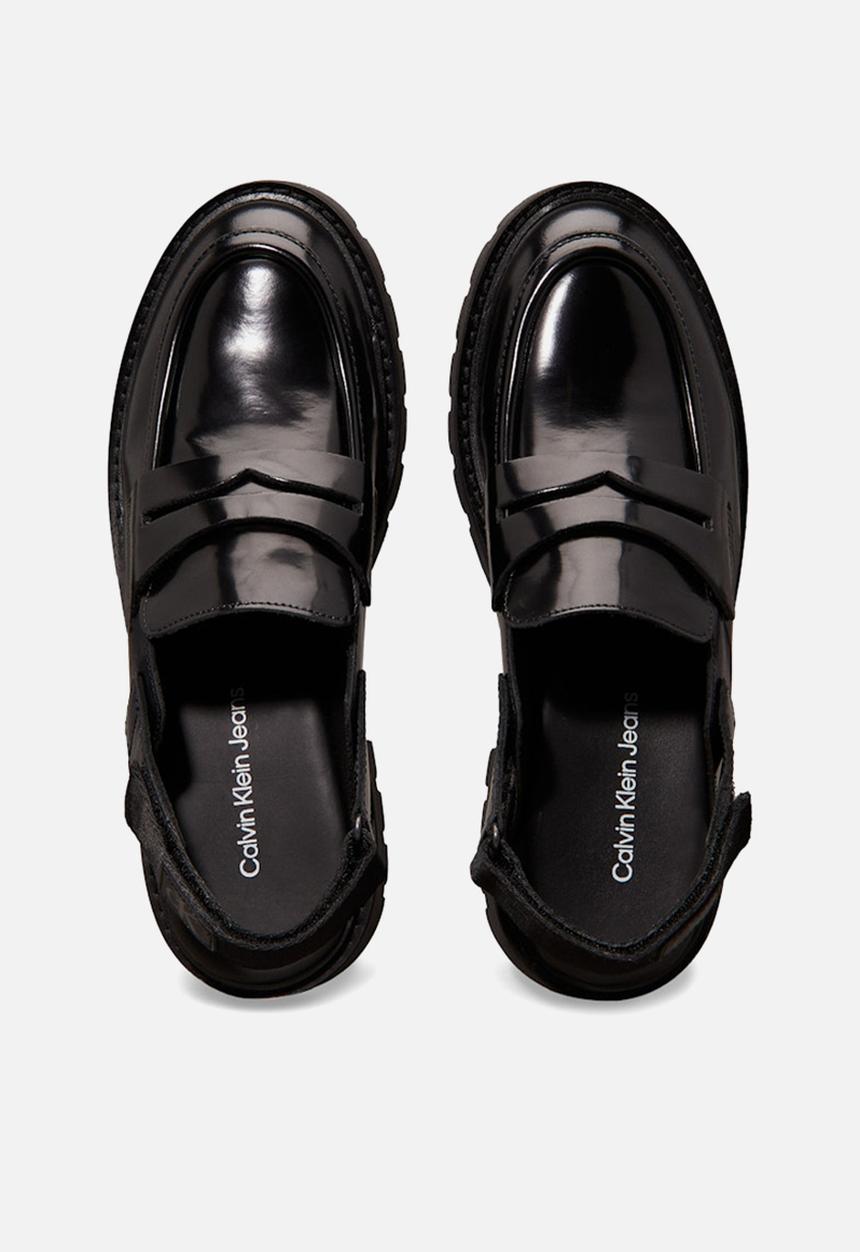 Calvin Klein - Combat leather sling mule - triple black