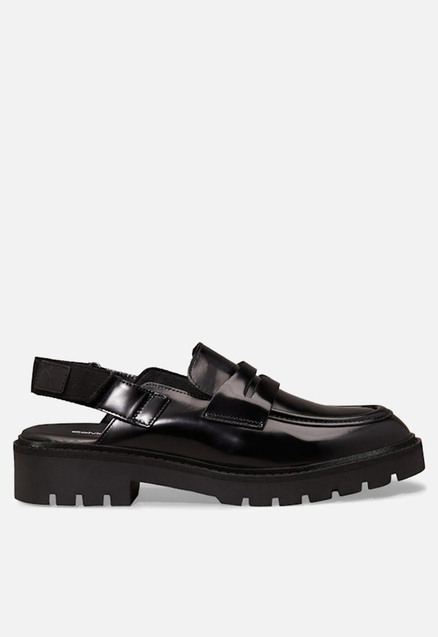 Calvin Klein - Combat leather sling mule - triple black