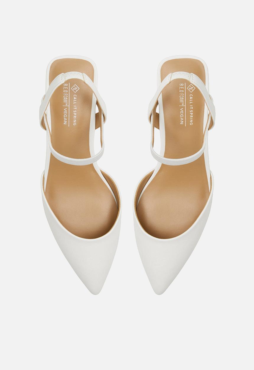 Call It Spring - Breena Slingback Block Heel - White